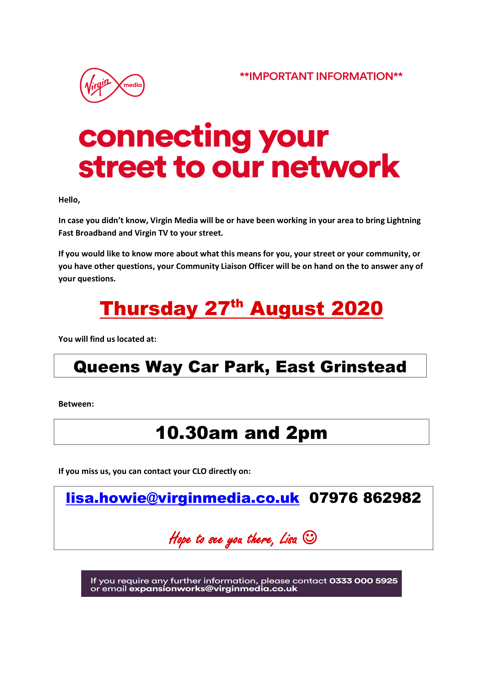 Virgin Media Community Liason Event